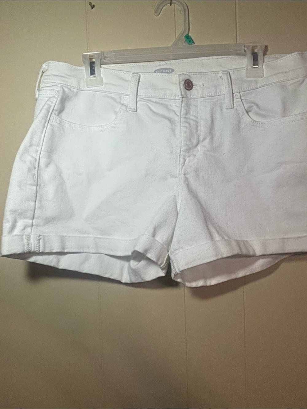 Old Navy White Women's Denim Shorts - Cuffed Hem